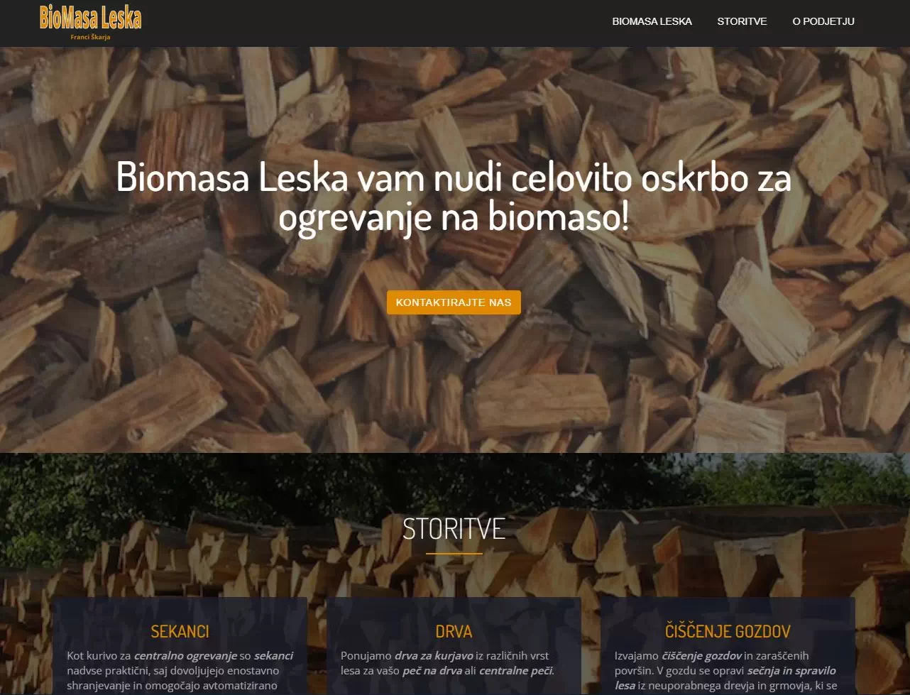Vzdrževanje in on-site optimizacija Biomasa Leska