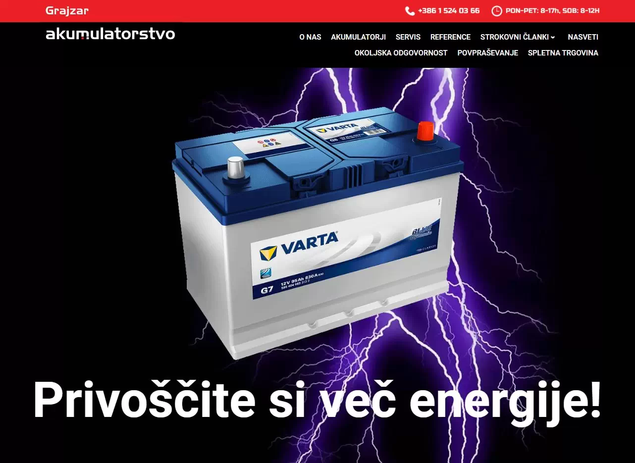 Vzdrževanje in on-site optimizacija Grajzar akumulatorstvo